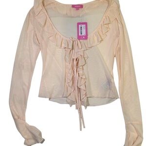 Edikted Cream Ruffle Blouse